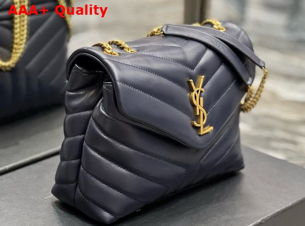 Saint Laurent Loulou Small in Navy Blue Quilted Leather Replica