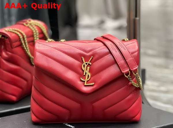 Saint Laurent Loulou Small in Red Quilted Leather Replica