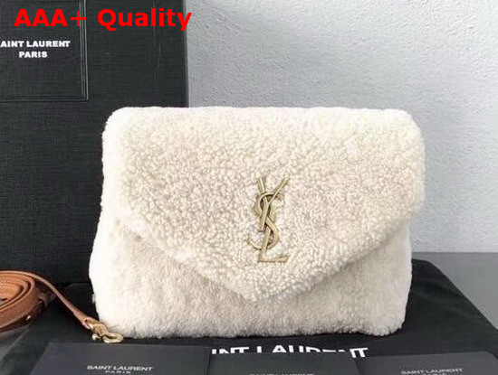 Saint Laurent Loulou Toy Bag in Ivory Shearling Replica