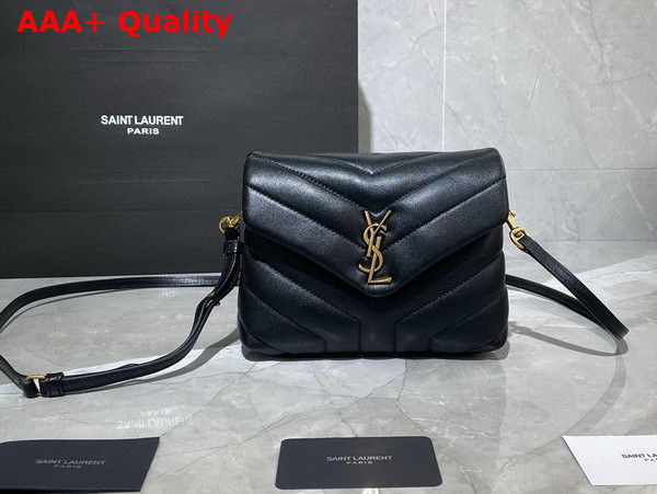 Saint Laurent Loulou Toy Strap Bag in Black Matelasse Y Leather Replica