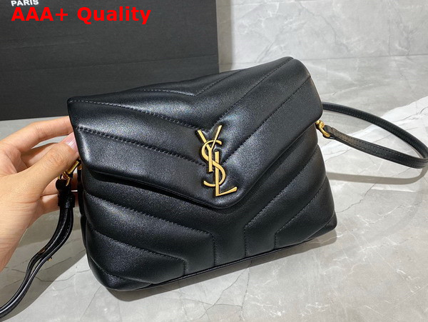 Saint Laurent Loulou Toy Strap Bag in Black Matelasse Y Leather Replica