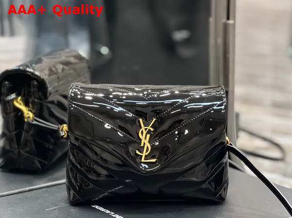 Saint Laurent Loulou Toy Strap Bag in Black Patent Leather Replica