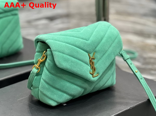 Saint Laurent Loulou Toy Strap Bag in Green Matelasse Y Suede Replica