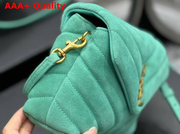 Saint Laurent Loulou Toy Strap Bag in Green Matelasse Y Suede Replica