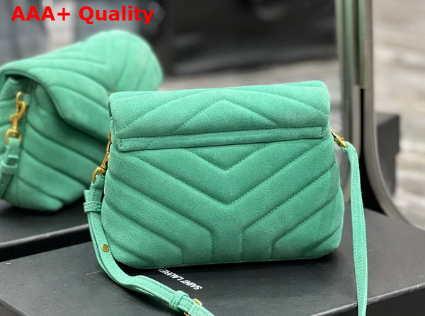 Saint Laurent Loulou Toy Strap Bag in Green Matelasse Y Suede Replica