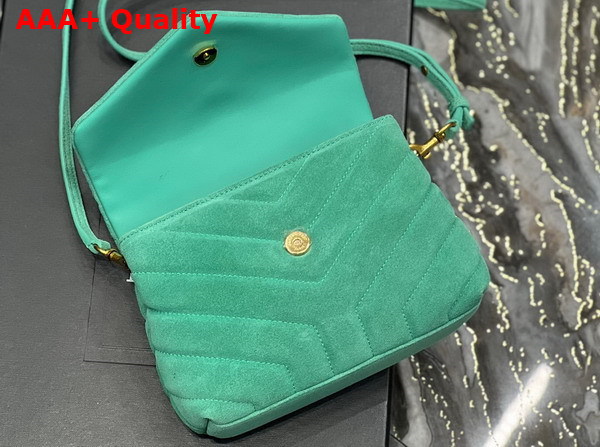 Saint Laurent Loulou Toy Strap Bag in Green Matelasse Y Suede Replica