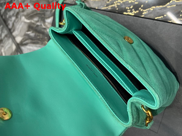 Saint Laurent Loulou Toy Strap Bag in Green Matelasse Y Suede Replica