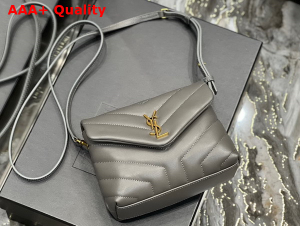 Saint Laurent Loulou Toy Strap Bag in Grey Matelasse Y Leather Replica