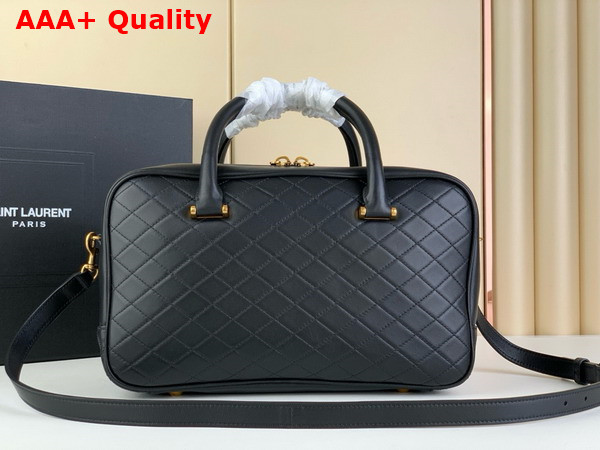 Saint Laurent Lyia Duffle Bag in Black Quilted Lambskin Replica