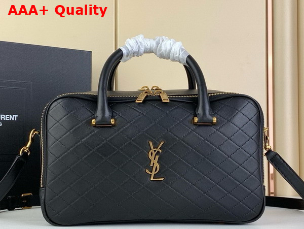 Saint Laurent Lyia Duffle Bag in Black Quilted Lambskin Replica