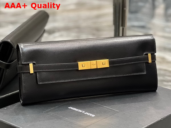 Saint Laurent Manhattan Clutch in Black Box Saint Laurent Leather Replica