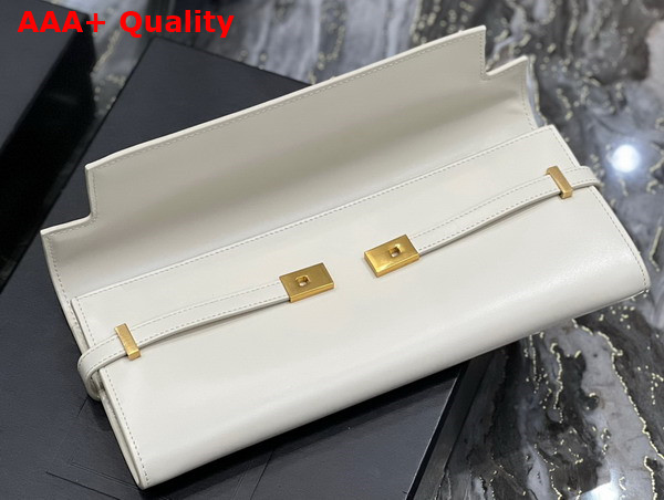 Saint Laurent Manhattan Clutch in Blanc Vintage Box Saint Laurent Leather Replica