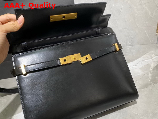 Saint Laurent Manhattan Shoulder Bag in Black Box Saint Laurent Leather Replica