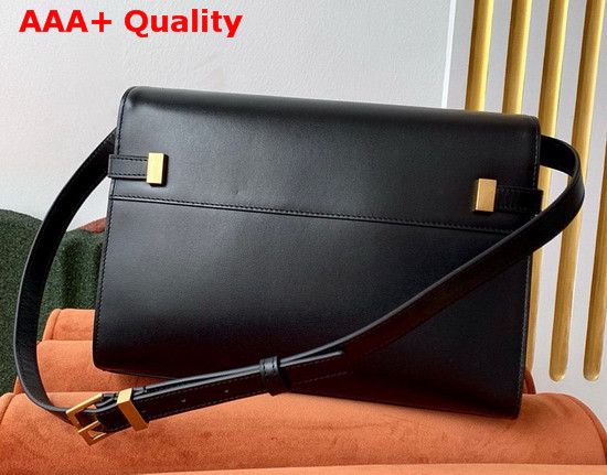 Saint Laurent Manhattan Shoulder Bag in Black Smooth Leather Replica