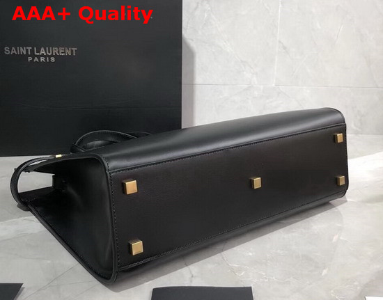 Saint Laurent Manhattan Small Shopping Bag in Black Smooth Leather Replica