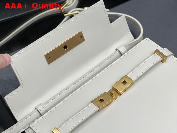 Saint Laurent Manhattan Small Shoulder Bag in Box Saint Laurent Leather Blanc Vintage Replica