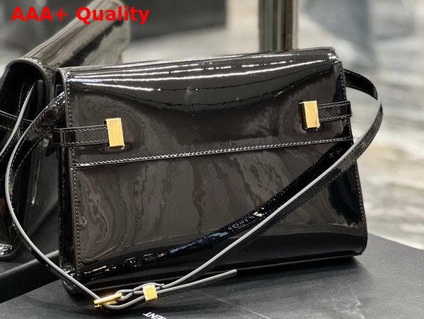 Saint Laurent Manhattan Small Shoulder Bag in Patent Leather Black Replica