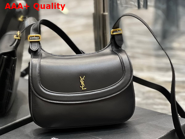 Saint Laurent Medium Charlie Shoulder Bag in Black Smooth Leather Replica