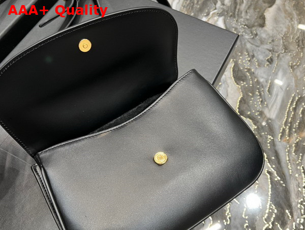 Saint Laurent Medium Charlie Shoulder Bag in Black Smooth Leather Replica