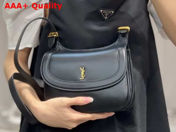 Saint Laurent Medium Charlie Shoulder Bag in Black Smooth Leather Replica