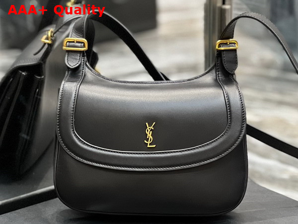 Saint Laurent Medium Charlie Shoulder Bag in Black Smooth Leather Replica