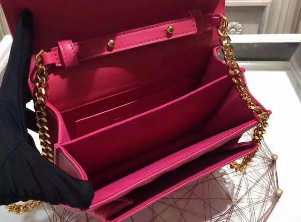 Saint Laurent Medium Chevron High School Bag in Fuchsia Lambskin for Sale