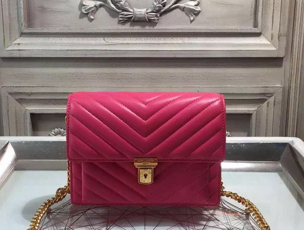 Saint Laurent Medium Chevron High School Bag in Fuchsia Lambskin for Sale