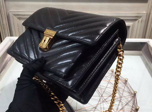 Saint Laurent Medium High School Bag in Black Lambskin for Sale