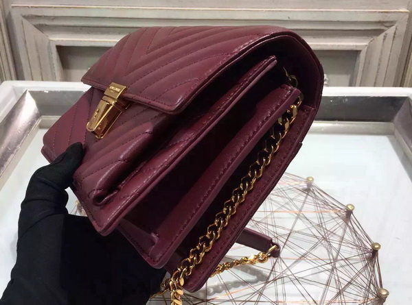 Saint Laurent Medium High School Bag in Oxblood Lambskin for Sale