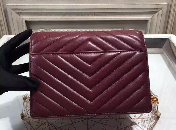 Saint Laurent Medium High School Bag in Oxblood Lambskin for Sale