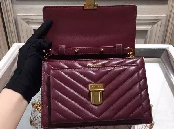 Saint Laurent Medium High School Bag in Oxblood Lambskin for Sale