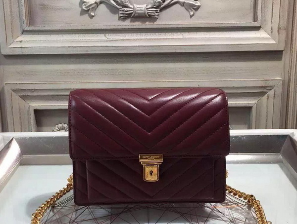 Saint Laurent Medium High School Bag in Oxblood Lambskin for Sale