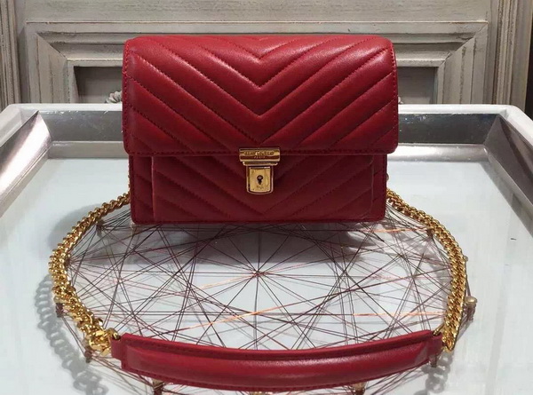 Saint Laurent Medium High School Bag in Red Lambskin Chevron Details for Sale