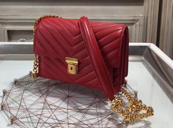 Saint Laurent Medium High School Bag in Red Lambskin Chevron Details for Sale