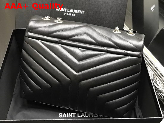 Saint Laurent Medium Loulou Chain Bag in Black Y Matelasse Leather Replica