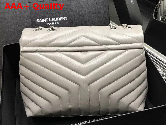 Saint Laurent Medium Loulou Chain Bag in Light Grey Y Matelasse Leather Replica