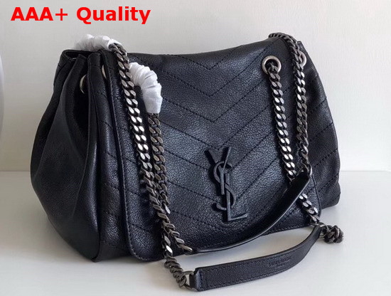 Saint Laurent Medium Nolita Bag in Black Vintage Leather Replica