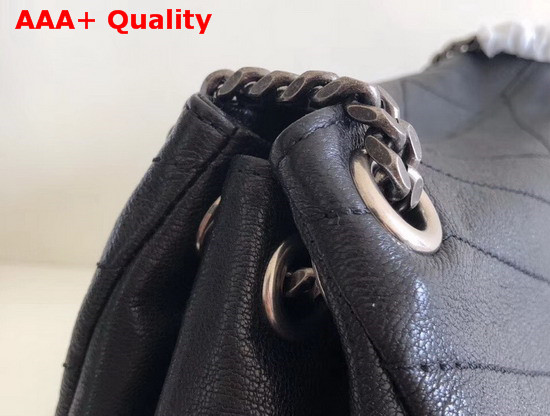 Saint Laurent Medium Nolita Bag in Black Vintage Leather Replica