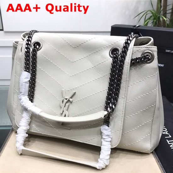 Saint Laurent Medium Nolita Bag in White Vintage Leather Replica