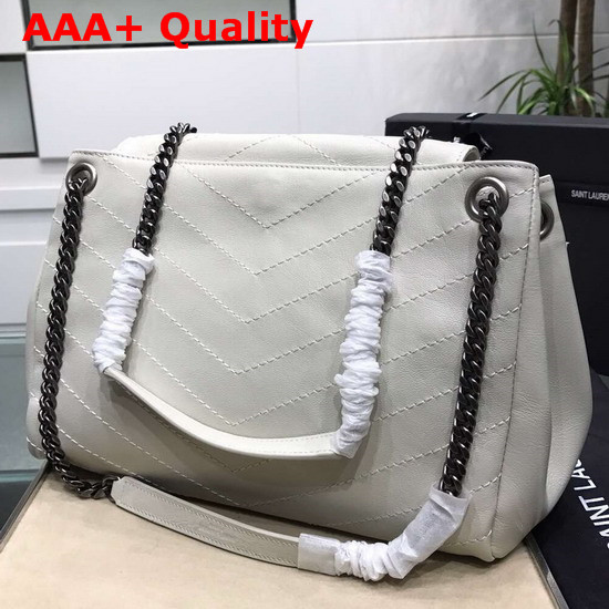 Saint Laurent Medium Nolita Bag in White Vintage Leather Replica