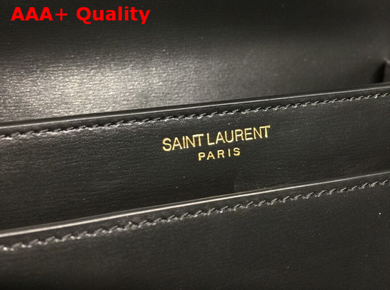 Saint Laurent Medium Sunset Bag in Black Smooth Leather Bronze Metal Hardware Replica