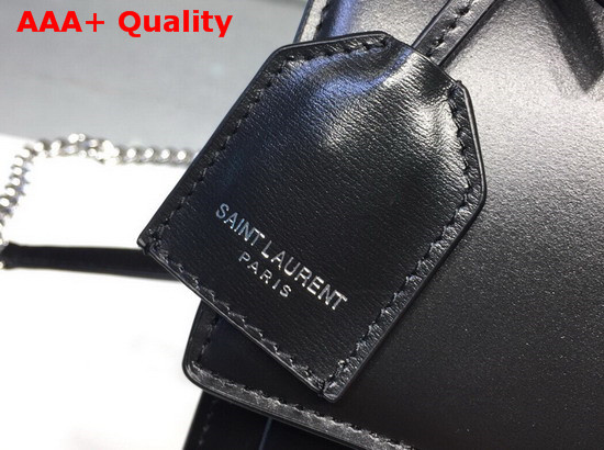 Saint Laurent Medium Sunset Bag in Black Smooth Leather Silver Toned Metal Hardware Replica