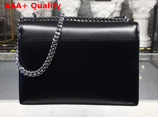 Saint Laurent Medium Sunset Bag in Black Smooth Leather Silver Toned Metal Hardware Replica