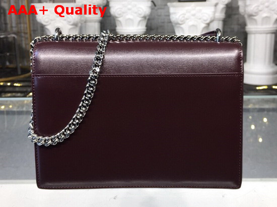 Saint Laurent Medium Sunset Bag in Dark Red Smooth Leather Silver Toned Metal Hardware Replica