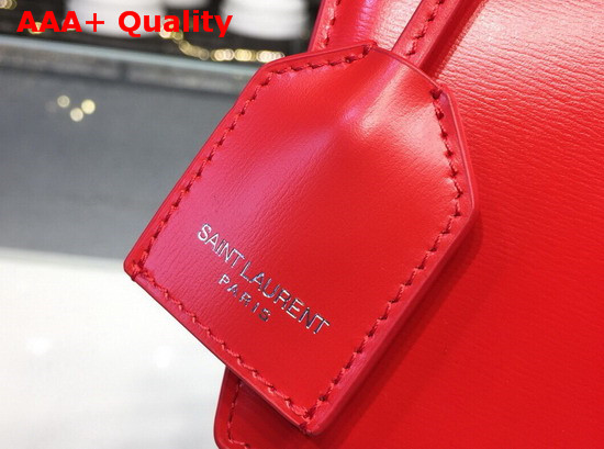 Saint Laurent Medium Sunset Bag in Red Smooth Leather Silver Tone Metal Hardware Replica