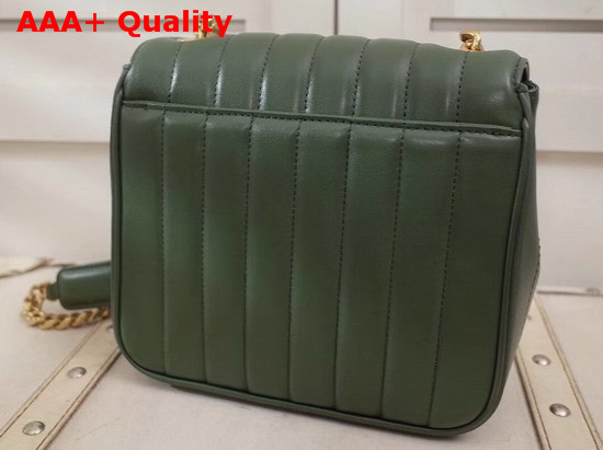 Saint Laurent Medium Vicky Chain Bag in Dark Green Leather Replica