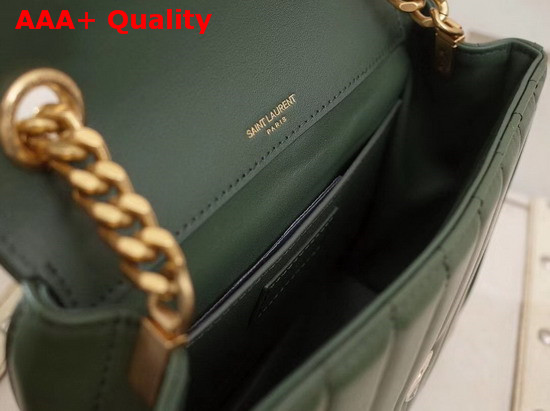 Saint Laurent Medium Vicky Chain Bag in Dark Green Leather Replica