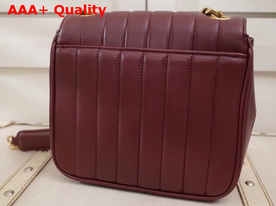 Saint Laurent Medium Vicky Chain Bag in Dark Red Leather Replica