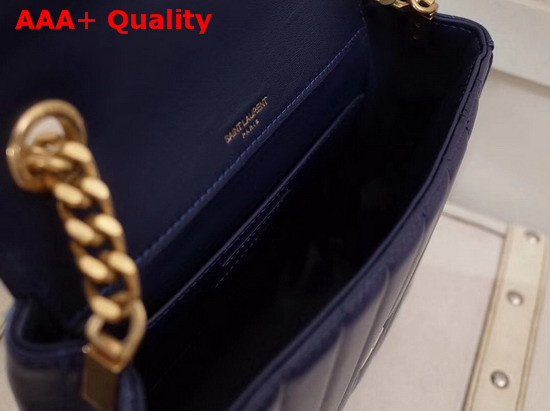 Saint Laurent Medium Vicky Chain Bag in Navy Blue Leather Replica