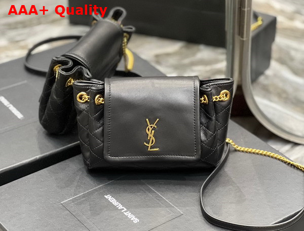 Saint Laurent Mini Nolita in Lambskin Black Replica